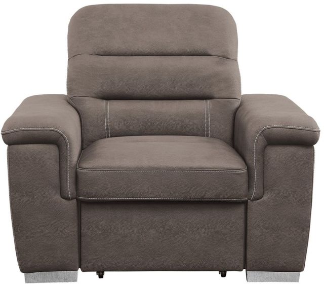 Mazin Furniture Alfio Taupe Chair with Pull-out Ottoman-1