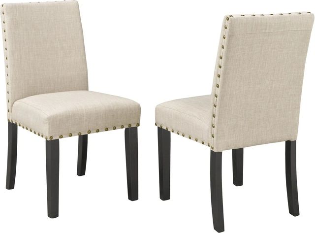 Brassex Inc. Avery 2-Piece Beige/Black Side Chair Set-2