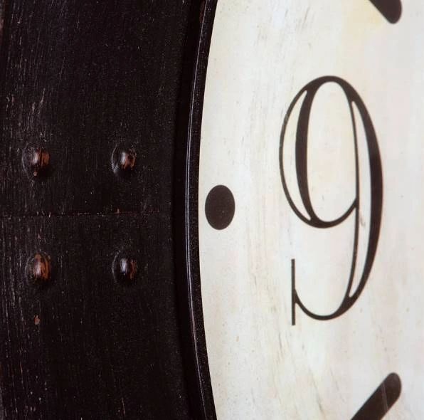 YHD Dark Brown/White Wall Clock-2