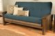 Kodiak Furniture Washington Suede Navy/Rustic Walnut Full Futon with Mattress-1