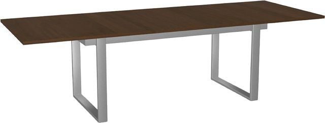 Amisco Customizable Burton 108" Rectangular Extendable Table with 1" Walnut Veneer Top and 1 Leaf-1