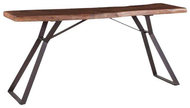 Home Trends & Design London Loft Antique Zinc/Walnut Console Table-0