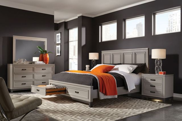 Aspenhome® Hyde Park Gray Paint King/Cal King Storage Footboard-3