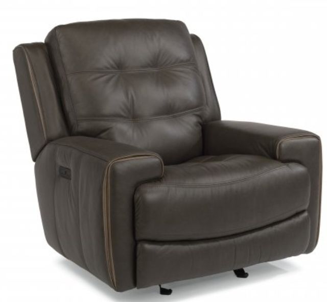 Flexsteel® Wicklow Brown Power Gliding Recliner With Power Headrest-0