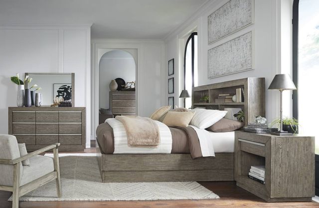 Benchcraft® Anibecca 2-Piece Weathered Gray California King Bookcase Bed Set-3