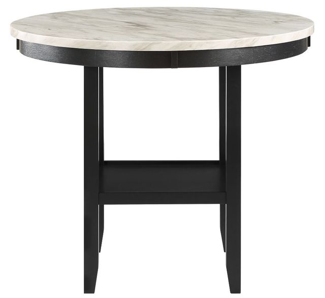 Global Furniture USA D40011 White Round Bar Table with Black Base-1