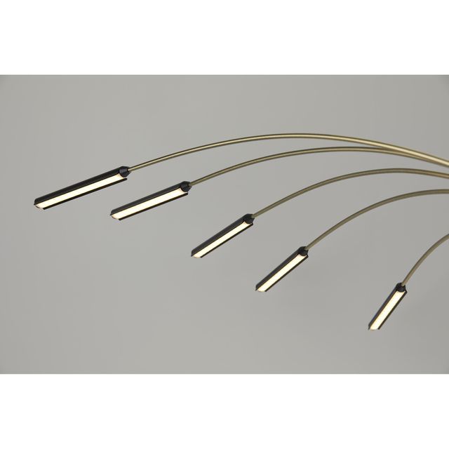 Adesso® Zodiac Black/Antique Brass LED Arc Lamp-1
