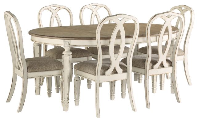 Signature Design by Ashley® Realyn 7-Piece Chipped White Dining Set-0