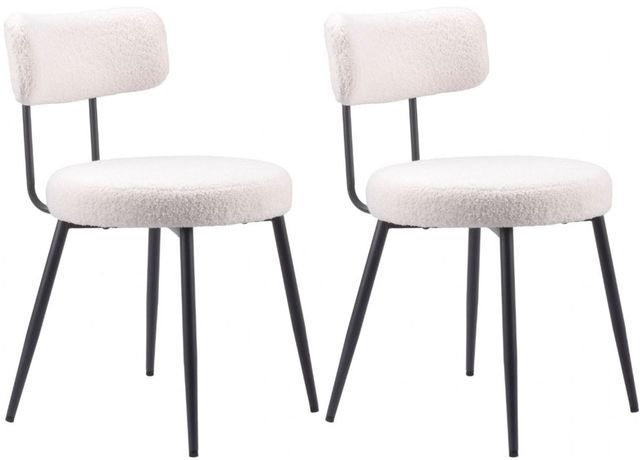 Zuo® Modern Blanca 2-Piece Black/Ivory Dining Side Chair Set-0