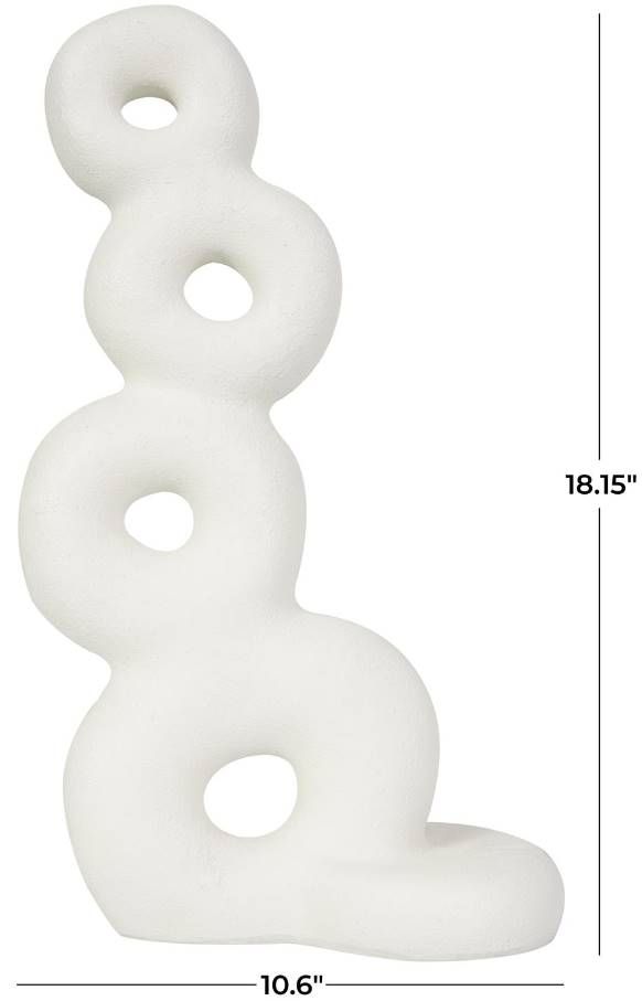 Deco Marche White Stacked Circle Ring Sculpture-3