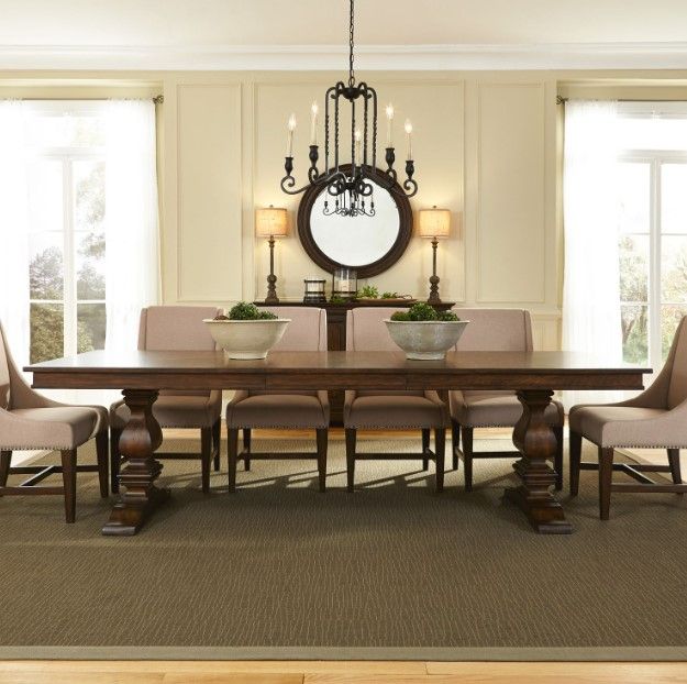 Liberty Furniture Armand Antique Brownstone Dining Trestle Table-1