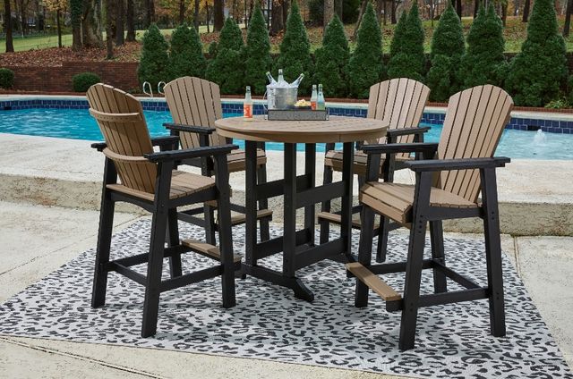 Signature Design by Ashley® Fairen Trail 5-Piece Black/Driftwood Outdoor Dining Set-3