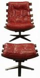 ACME Furniture Gandy 2-Piece Antique Red Chair and Ottoman Set-3