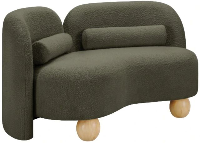 Meridian Furniture Daphne Olive 64" Boucle Fabric Loveseat-0
