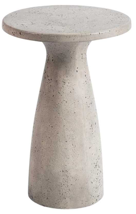 Classic Home Collins Light Gray 19" Outdoor Concrete Accent Table-0