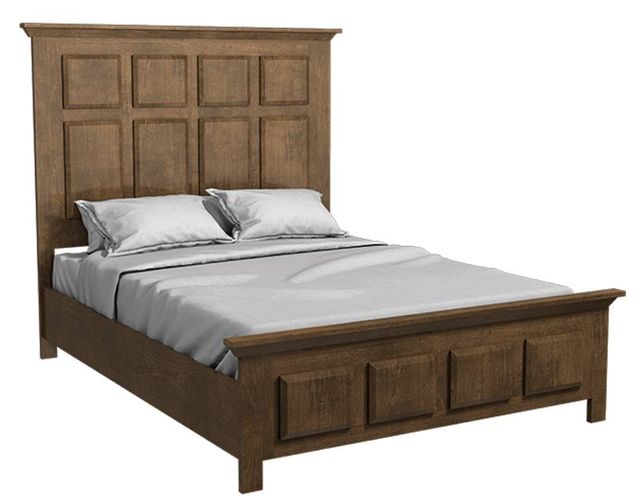 Country View Woodworking Customizable Windham King Panel Bed with Tall Brown Maple Footboard Storage Siderails-0