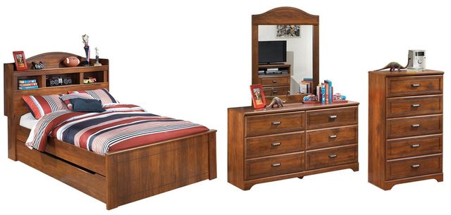 Signature Design by Ashley® Barchan 4-Piece Medium Brown Full Bookcase Bed Set-0