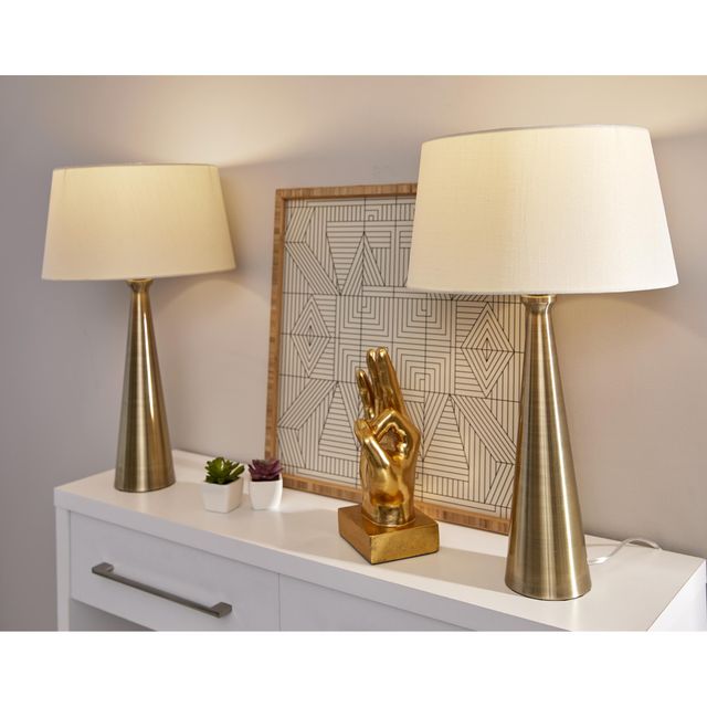 Adesso® Lucy Antique Brass 2 Piece Table Lamp Bonus Pack-1