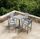 Armen Living Marina Gray/White Aluminum/Textilene Outdoor Bar Stool-2