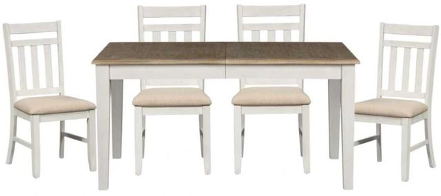 Liberty Furniture Summerville 5-Piece Soft White Wash/Wirebrushed Gray Dining Set-0