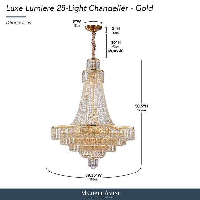 Michael Amini® Luxe Lumiere Gold 28-Light Chandelier-2