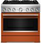 KitchenAid® 36" Scorched Orange 6 Burner Pro Style Dual Fuel Range with No Preheat Air Fry Mode -0