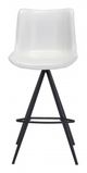 Zuo® Aki White and Black Set of 2 Bar Chairs-2
