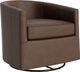 Bassett® Furniture Maxwell Toast Sierra Leather Barrel Back Swivel Glider-0