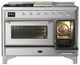 Ilve® Majestic III 48" Stainless Steel Pro Style Dual Fuel Natural Gas Range with Triple Glass Door and Chrome Trim-4