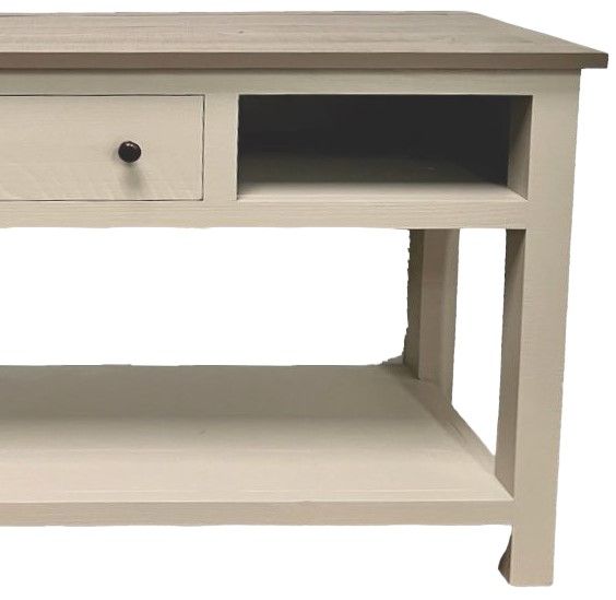 Million Dollar Rustic Sandstone Sofa Table with Taupe Base-2