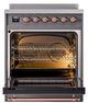 Ilve® Nostalgie II Noblesse 30'' Graphite Matte Pro Style Induction Range with Copper Trim-1