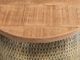 Powell® Dreyfus Brown Drum Table with Brass Base-5