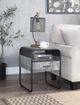 ACME Furniture Raziela Gray 1-Drawer End Table with Black Base-4