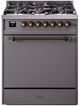 Ilve® Nostalgie II Series 30" Graphite Matte Pro Style Dual Fuel Range-0