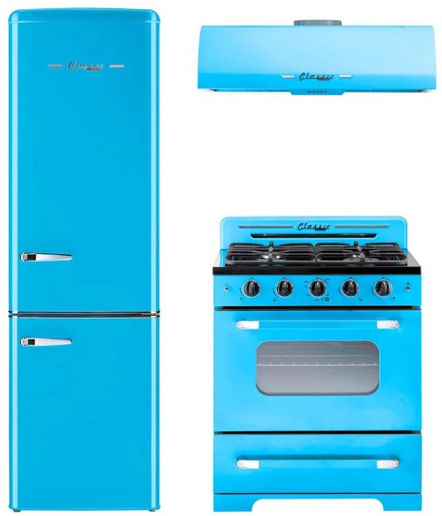 Unique® Appliances Classic Retro 30" Robin Egg Blue Under Cabinet Range Hood-1