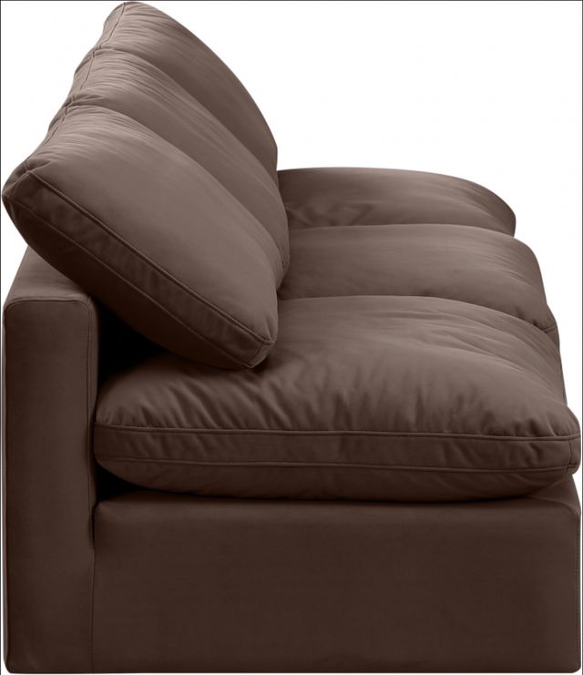 Meridian Furniture Indulge 3-Piece Brown Velvet Armless Sofa -2