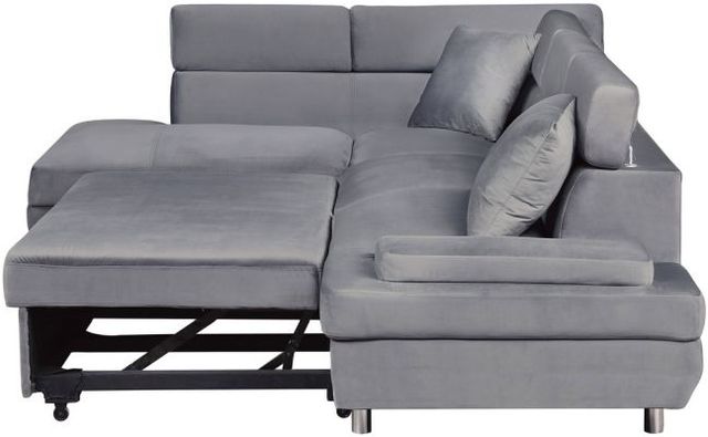 Mazin Furniture Cruz 2-Piece Gray Left-Arm Facing Pullout Sleeper Sectional and Chaise-1