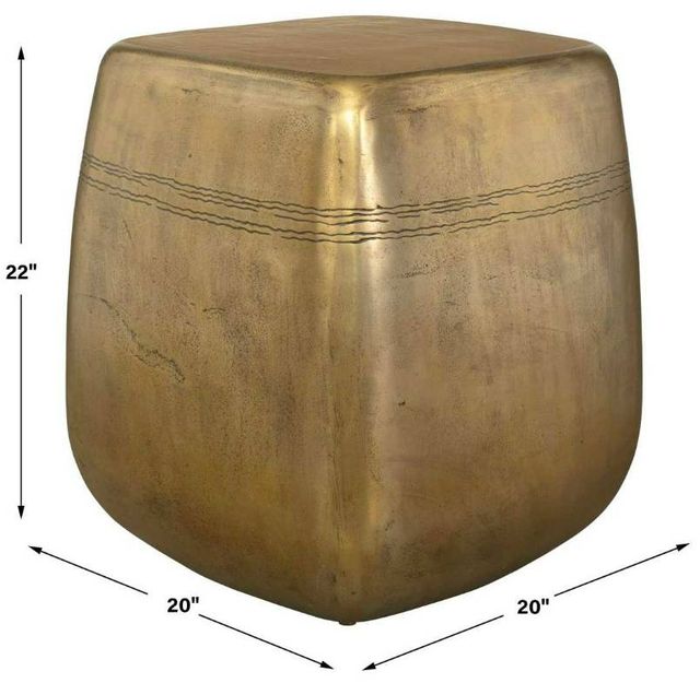 Uttermost® Saguaro Aged Brass Aluminum Indoor-Outdoor Side Table-1