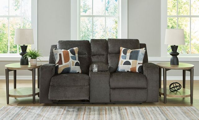 Signature Design by Ashley® Kanlow Dusk Double Reclining Loveseat with Console-5
