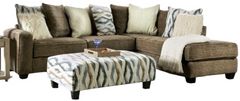 Furniture of America® Kempston 2-Piece Brown Right-Arm Facing Sofa Sectional and Chaise