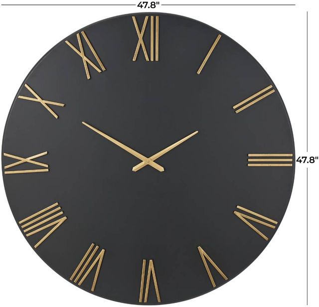 Deco Marche Black/Gold 48" Wall Clock-3