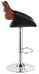 Armen Living Karter Black/Walnut/Chrome Adjustable Bar Stool-1