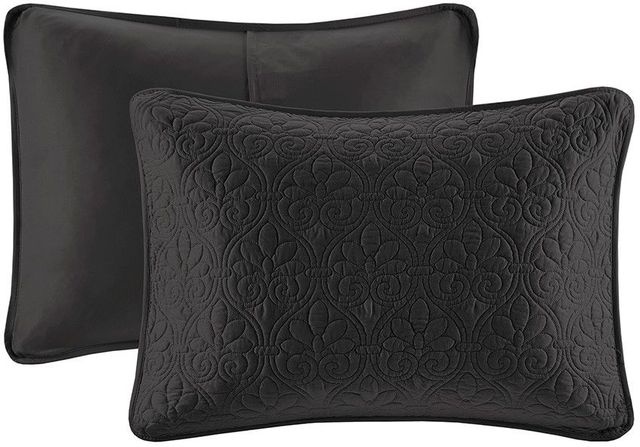 Olliix by Madison Park Black King/California King Quebec Reversible Coverlet Set-1