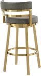 Armen Living Madrid Gold/Vintage Gray Swivel Bar Stool-4