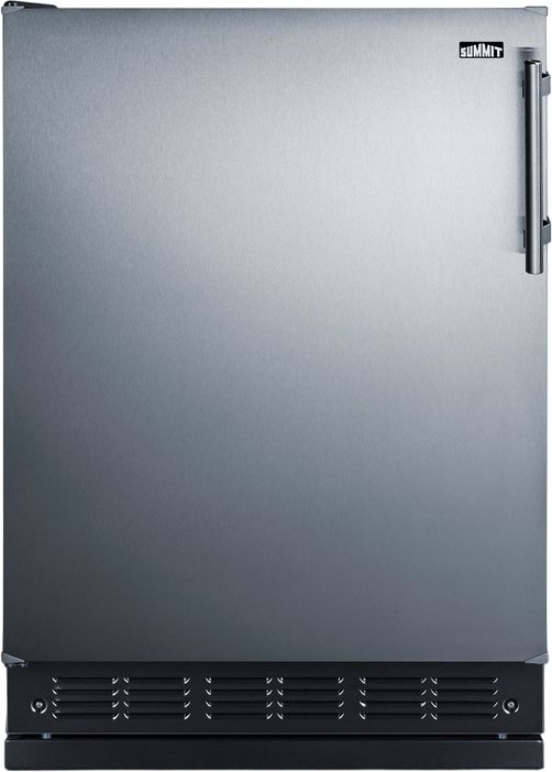 Summit® 24" 5.8 Cu. Ft. Stainless Steel/Black Compact Refrigerator-1
