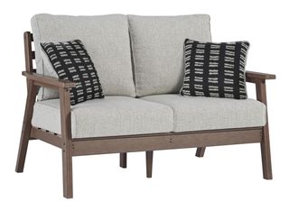 Signature Design by Ashley® Emmeline Beige/Brown Fabric/Polyethylene Outdoor Loveseat