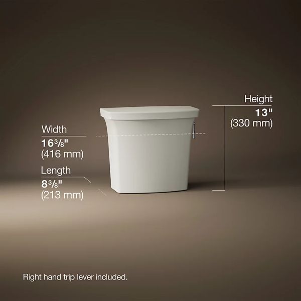 KOHLER® Corbelle® Biscuit Right-Hand Trip Toilet Tank, 1.28 Gpf-4