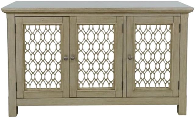 Jofran Inc. Isabella Champagne 54" Mirrored Accent Cabinet-3