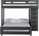 Elements International Cali Kids Grey Twin Loft Bookcase Bed -1