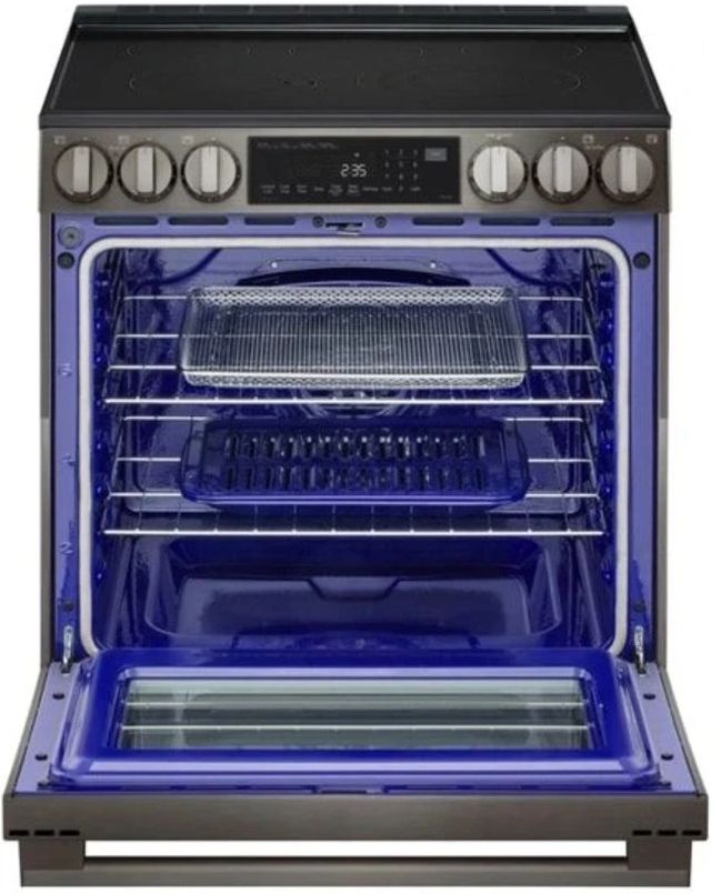 LG 30" PrintProof® Black Stainless Steel InstaView® Slide-In Electric Range with Air Fry-1